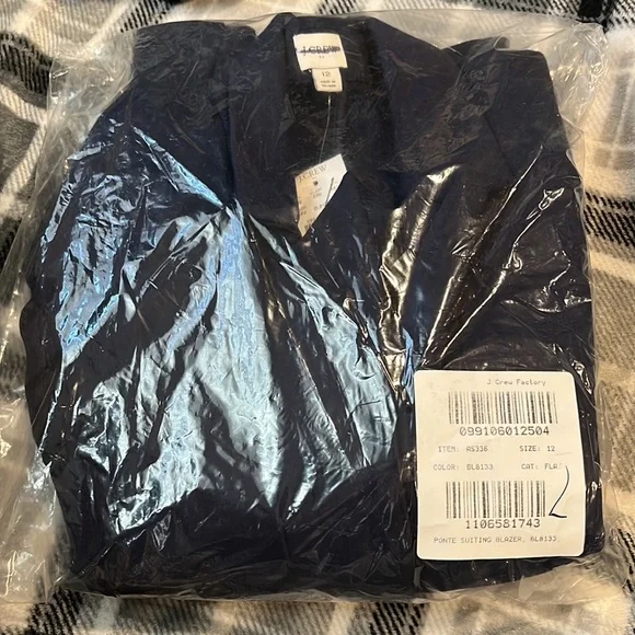 J. Crew Factory Ponte work blazer AS336 12 Navy Blue - Picture 4 of 11